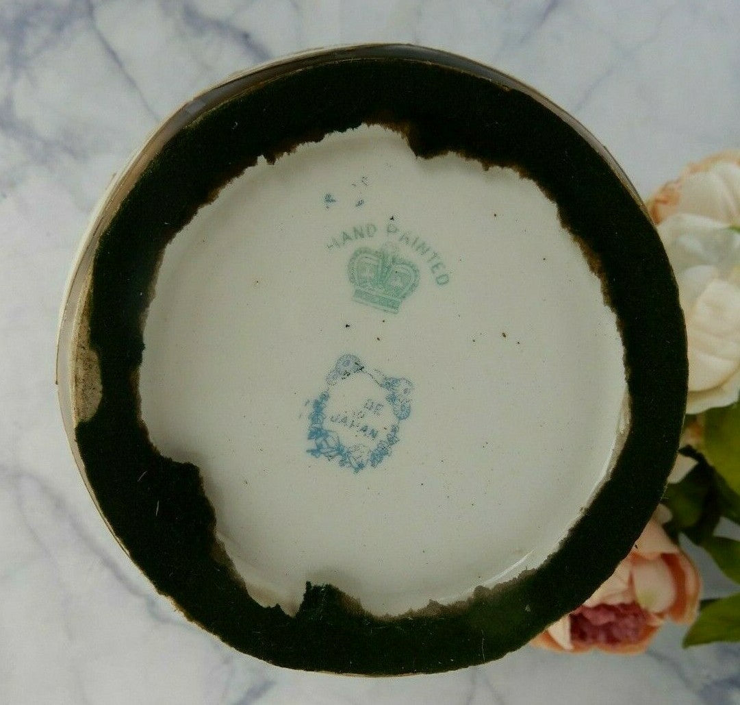 Vintage Japan Hand Painted Vase w/Roses and Raised Paint