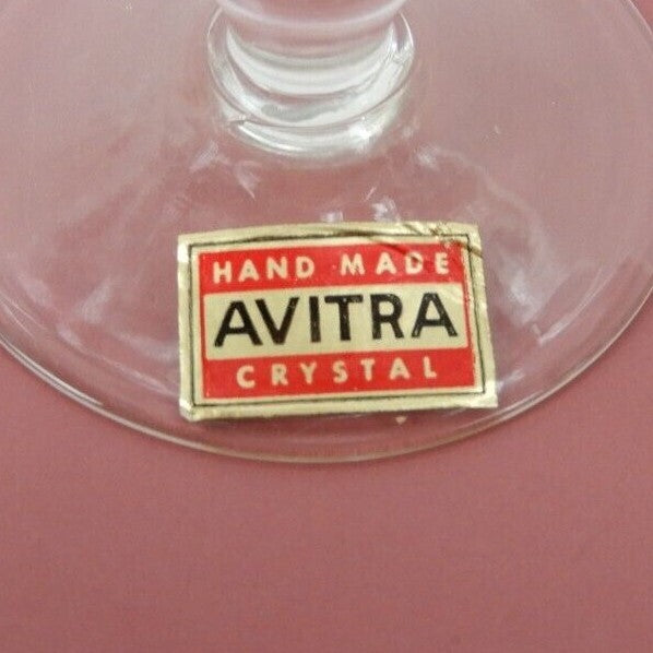 Vintage AVITRA Handmade Etched Glass Cocktail Glass Set of (5) Made in Bulgaria