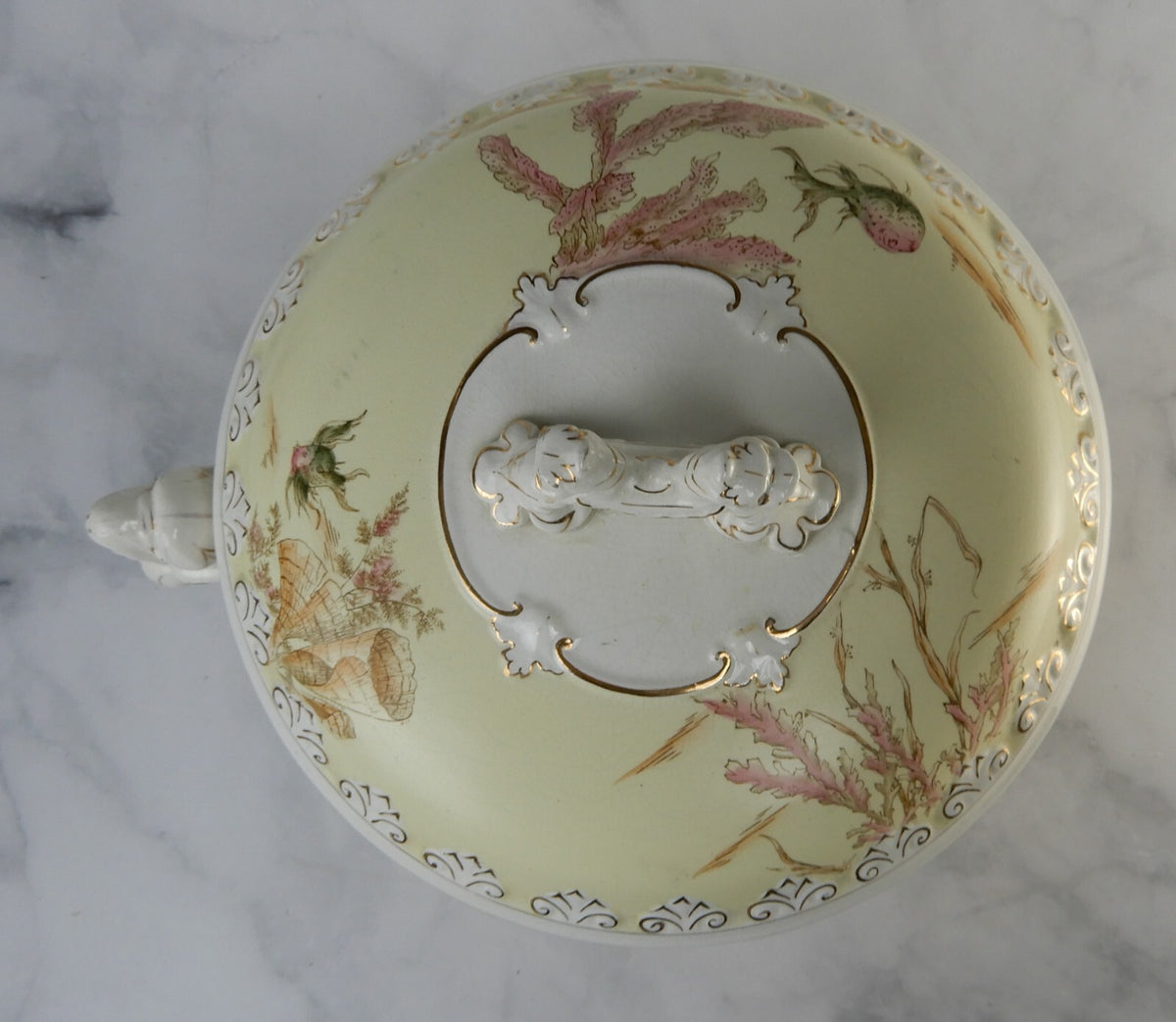 Antique Alba China Bona Fama Melior Ironstone Pottery Chamber Pot