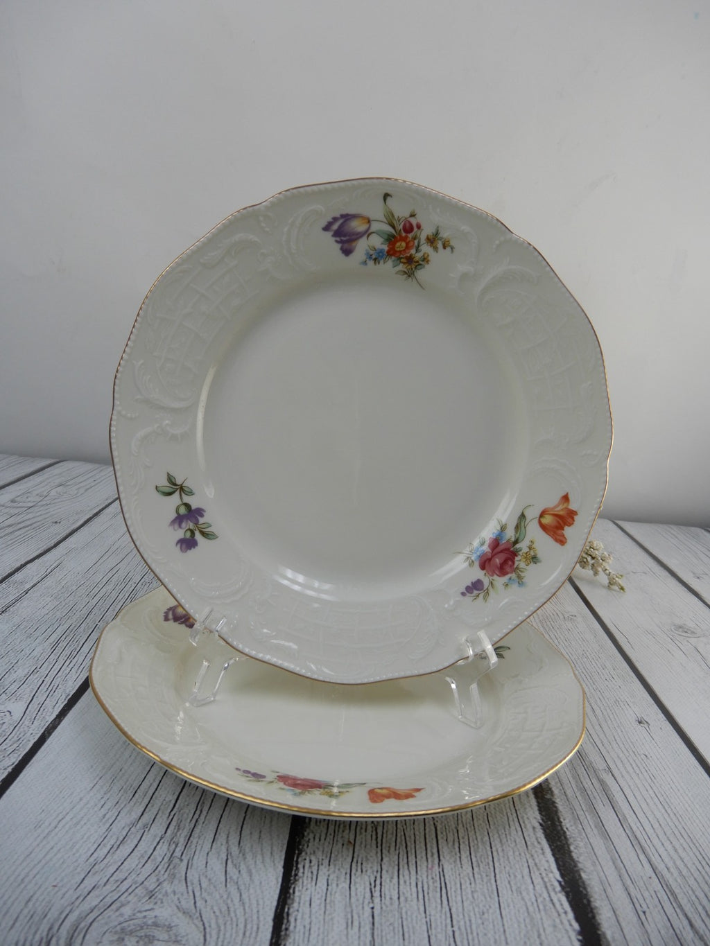 Rosenthal Classic Sanssouci Embossed Floral Set of  Four 8" Luncheon Plates