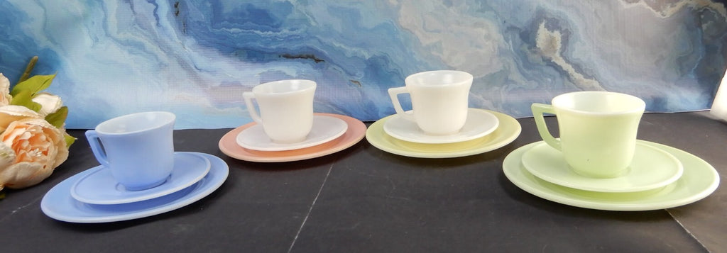Vintage 1940's Little Hostess Child's Pastel Tea Set- Hazel Atlas 12 Pieces