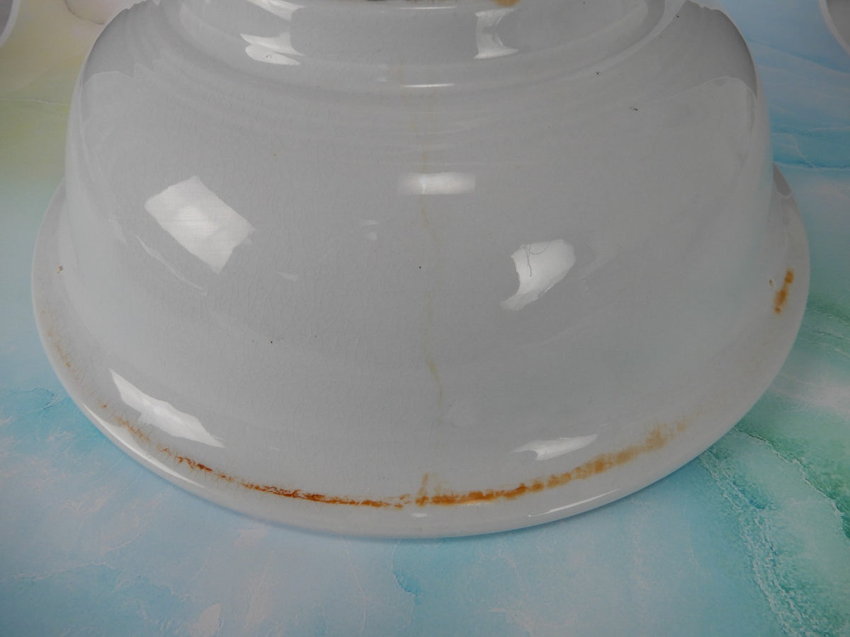 Antique B.P. Co. White Ironstone Wash Basin Bowl Cottagecore Kitchen Decor