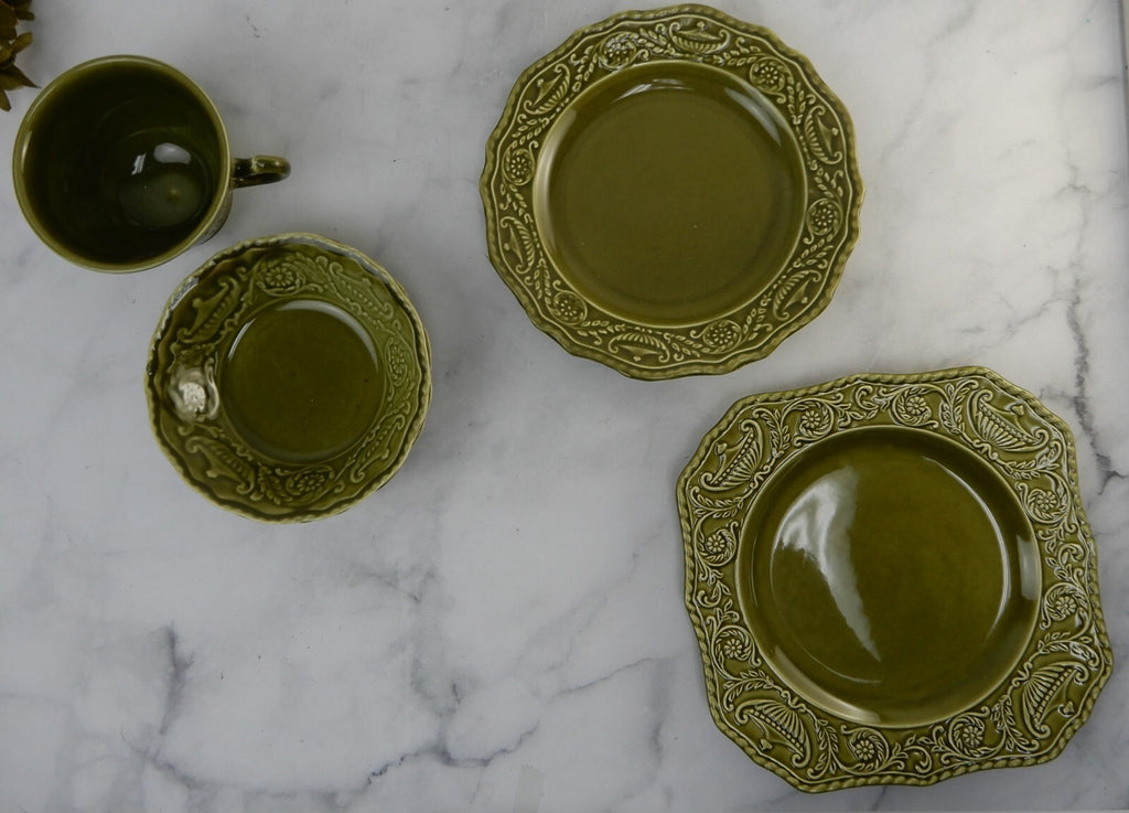 Vintage 5 Canonsburg Pottery Regency Ironstone Green Replacement Pieces
