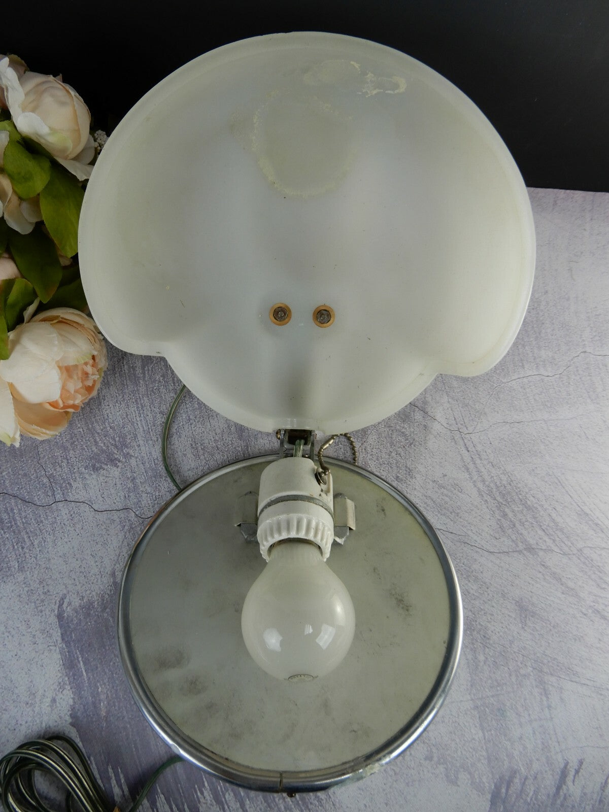 Vintage/Antique Milk glass Backlit Mirror