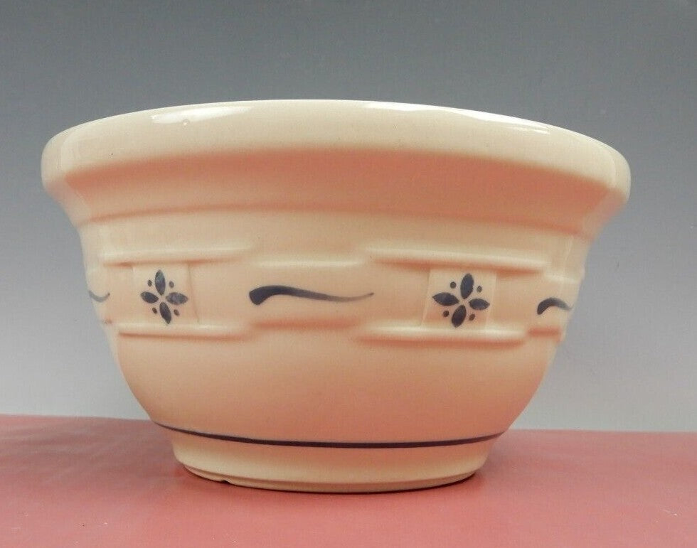 Longaberger Pottery Woven Traditions 8"  Medium Size Mixing Bowl Made in USA