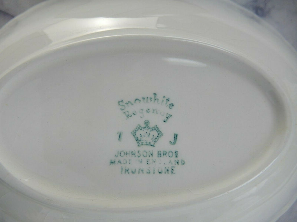 Vintage Snowhite Regency Johnson Bros. Ironstone Oval and Round Serving Bowls