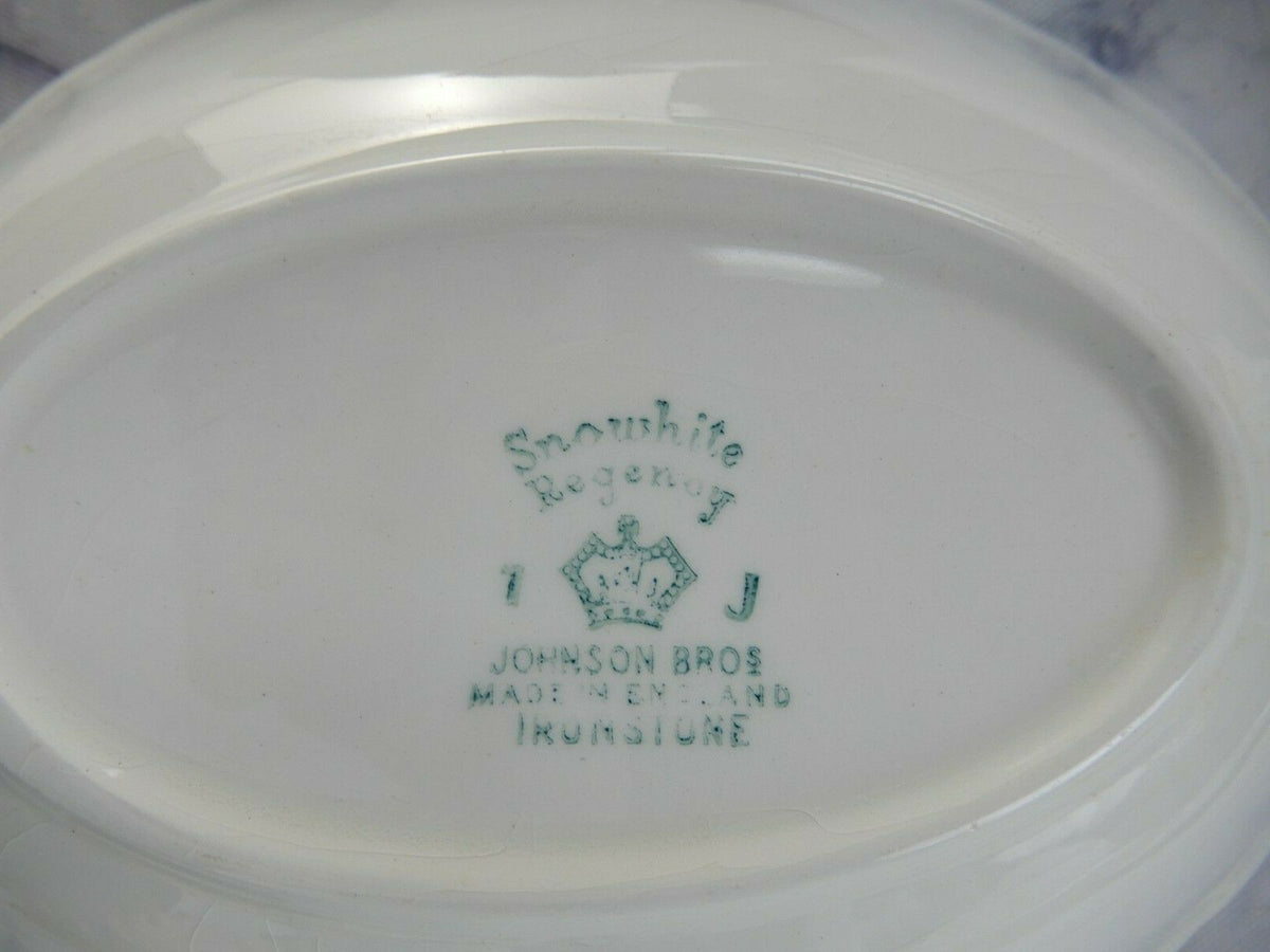 Vintage Snowhite Regency Johnson Bros. Ironstone Oval and Round Serving Bowls