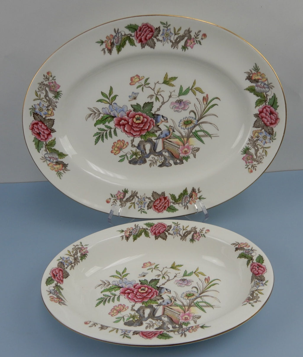 Vintage Wedgwood "Cathay" Pattern~ Platter and Oval Vegetable Bowl