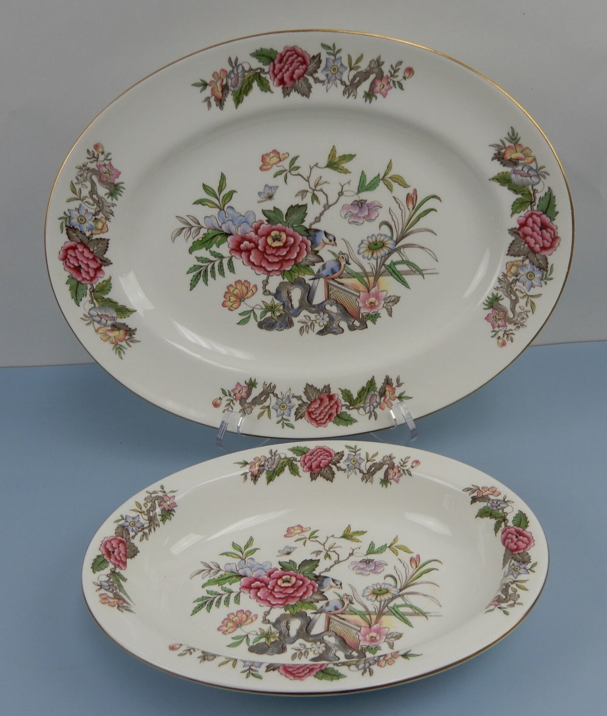 Vintage Wedgwood "Cathay" Pattern~ Platter and Oval Vegetable Bowl