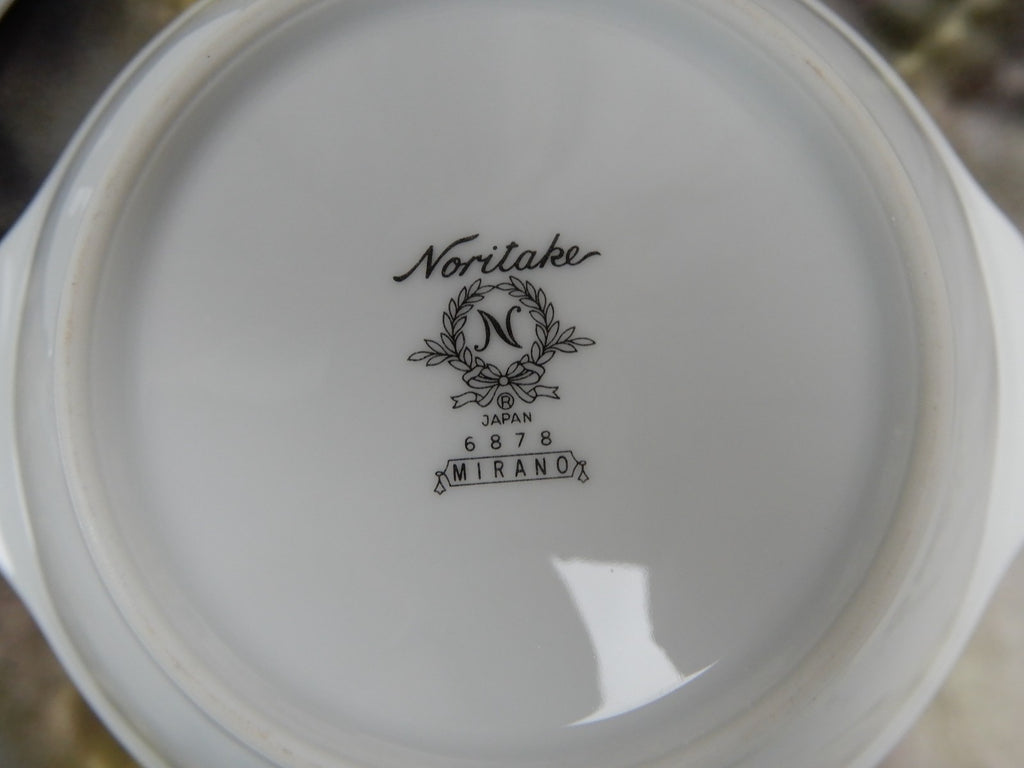 Two Noritake Mirano Lugged Cereal,Bowls Platinum Trim 6878 Lug Bowls Black Band