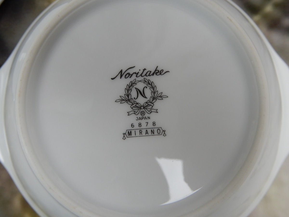 Two Noritake Mirano Lugged Cereal,Bowls Platinum Trim 6878 Lug Bowls Black Band