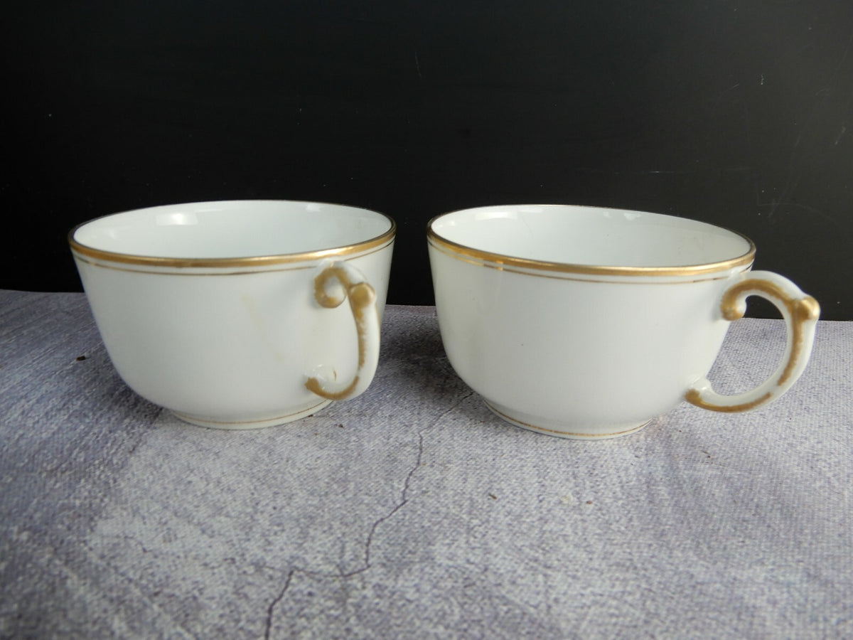 Vintage D&C Delinieres and Cie.Gold Rimmed Tea /Coffee Cups Set Of 5 No saucers