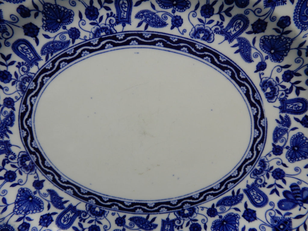 Antique Royal Crown Derby Wilmot Blue 1800's 11-1/4" Platter