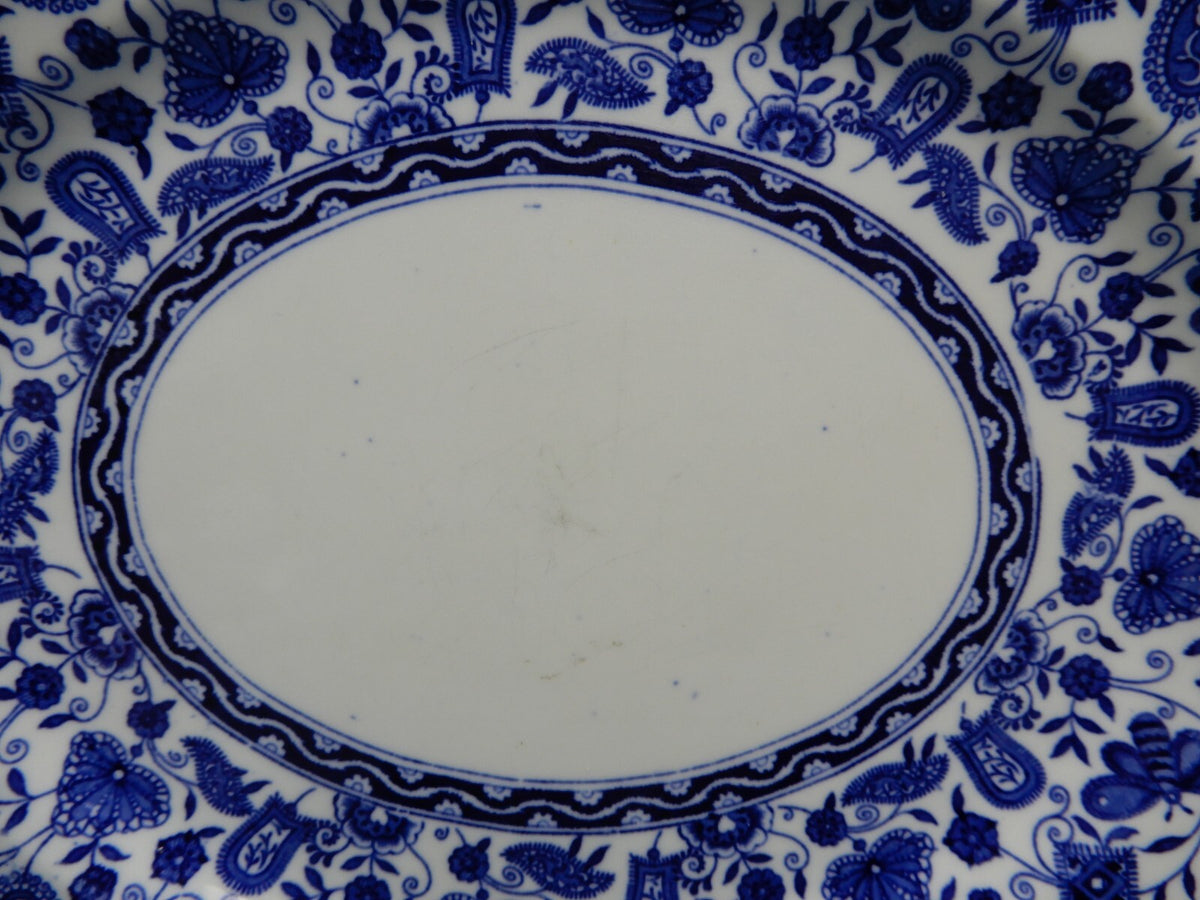 Antique Royal Crown Derby Wilmot Blue 1800's 11-1/4" Platter