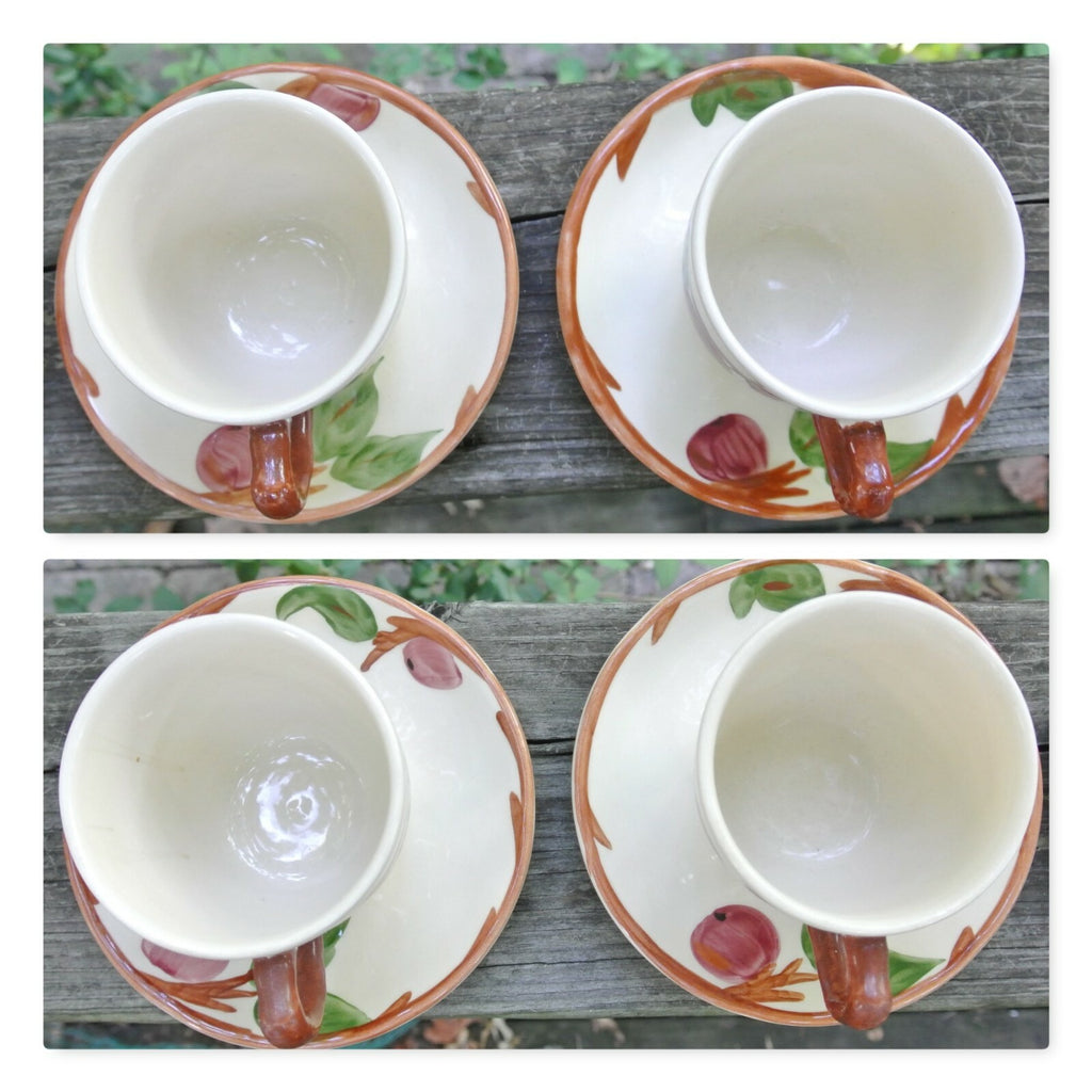 Set of 4 Franciscan Apple Cup and Saucers Made in England