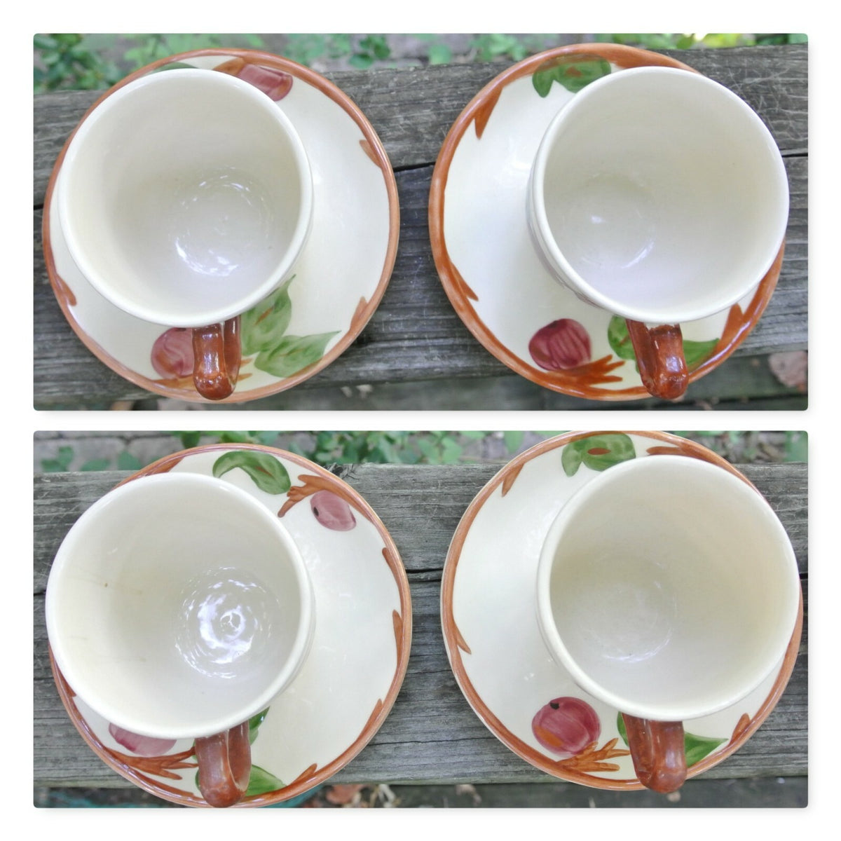 Set of 4 Franciscan Apple Cup and Saucers Made in England