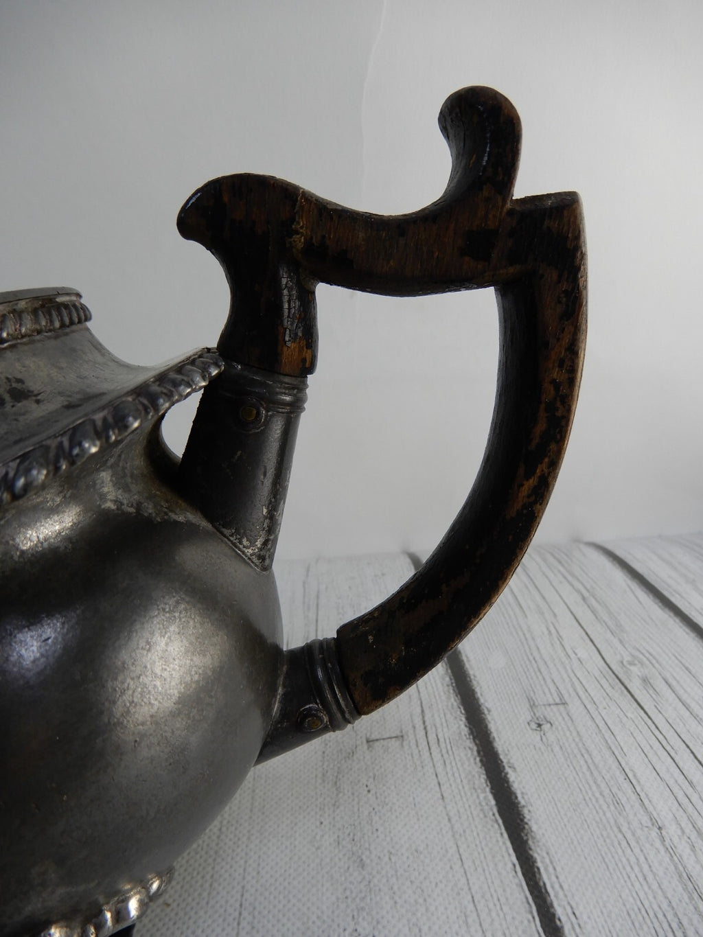 Antique Dixon & Son Pewter Footed Tea Pot Made in England