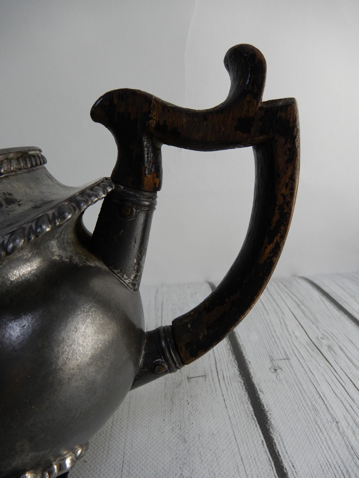 Antique Dixon & Son Pewter Footed Tea Pot Made in England
