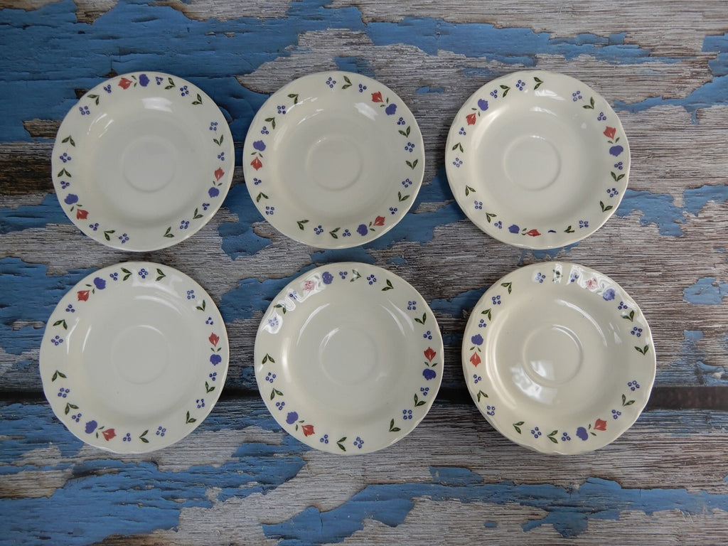 PV Peasant Village Espresso Demitasse Set 6 Cups & Saucers Made in Italy