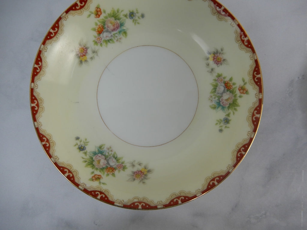 Vintage Meito China Floral Japan Two Soup Bowls and Two Fruit Bowls
