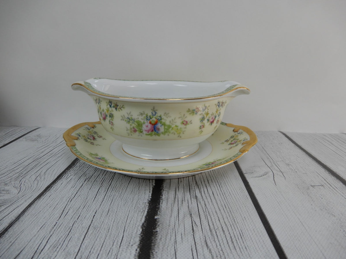 Vtg. Meito China Hand Painted Floral Oval Bowl,Relish Dish, Gravy Bowl