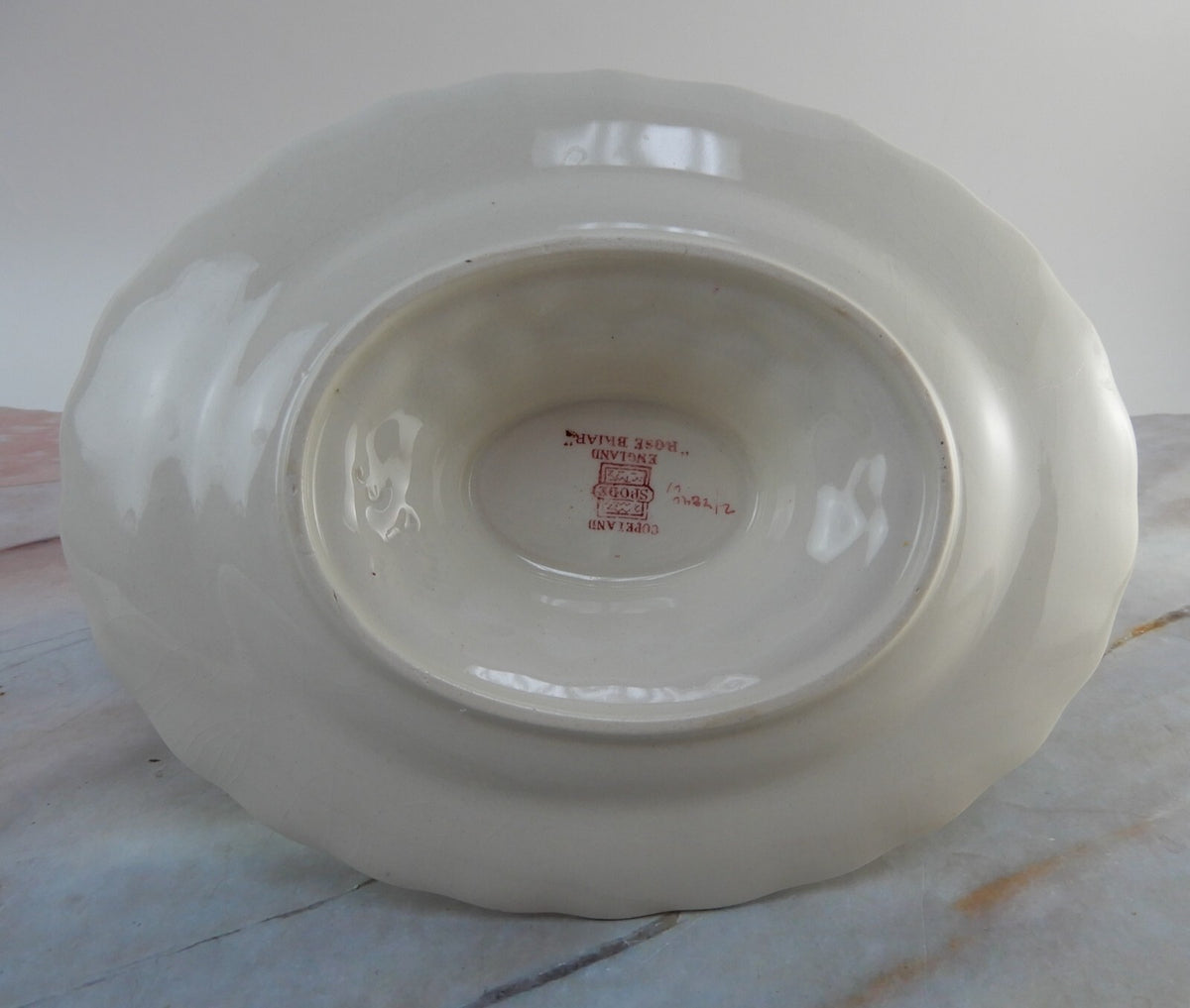 Vtg Copeland Spode "Rose Briar" Gravy Boat with Attached Underplate