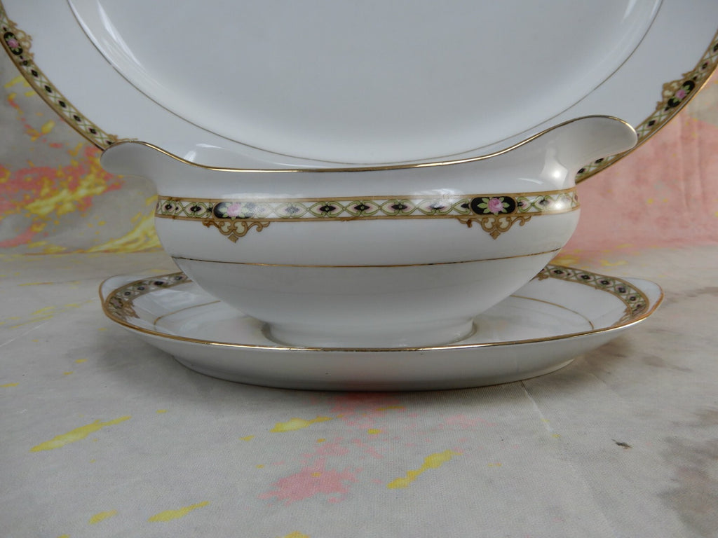 Set of Two Vintage Noritake Morimura "THE CEYLON"  16" Platter and Gravy Boat