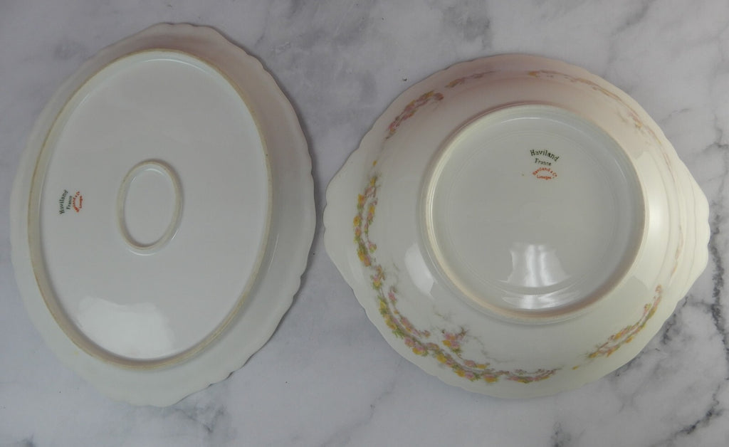Haviland & Co Limoges Schleiger 475e Pattern Round Bowl and 10-5/8" Platter