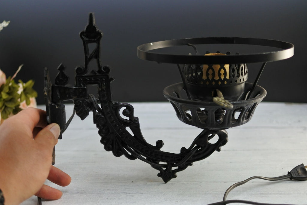 Vintage Indoor Cast Iron Wall Mount Light Fixture *Sold As Is*