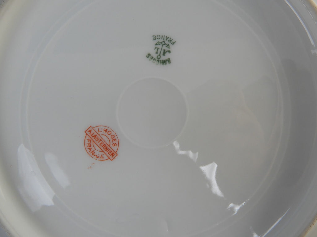 Antique Limoges A. Lanternier France Porcelain Handled Serving Plate