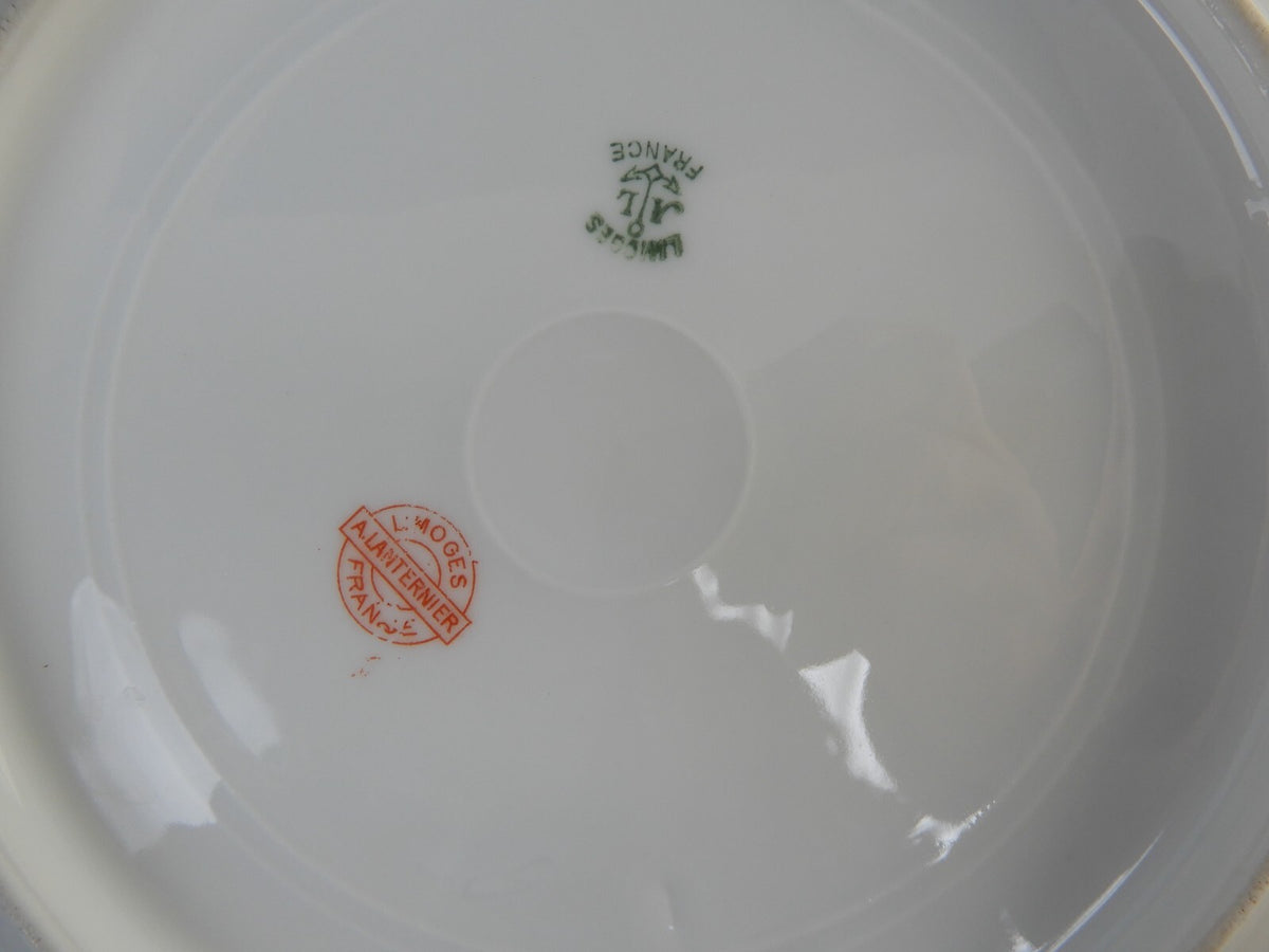 Antique Limoges A. Lanternier France Porcelain Handled Serving Plate