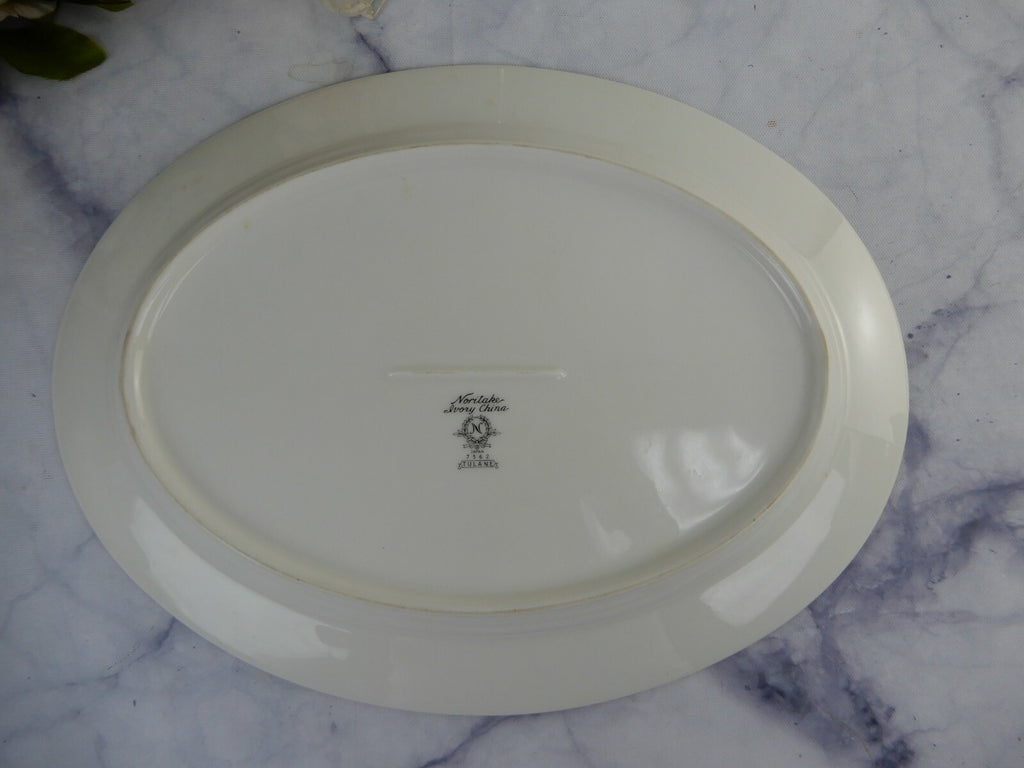 Porcelain Noritake Tulane 7562 Pattern Platter and Gravy Boat