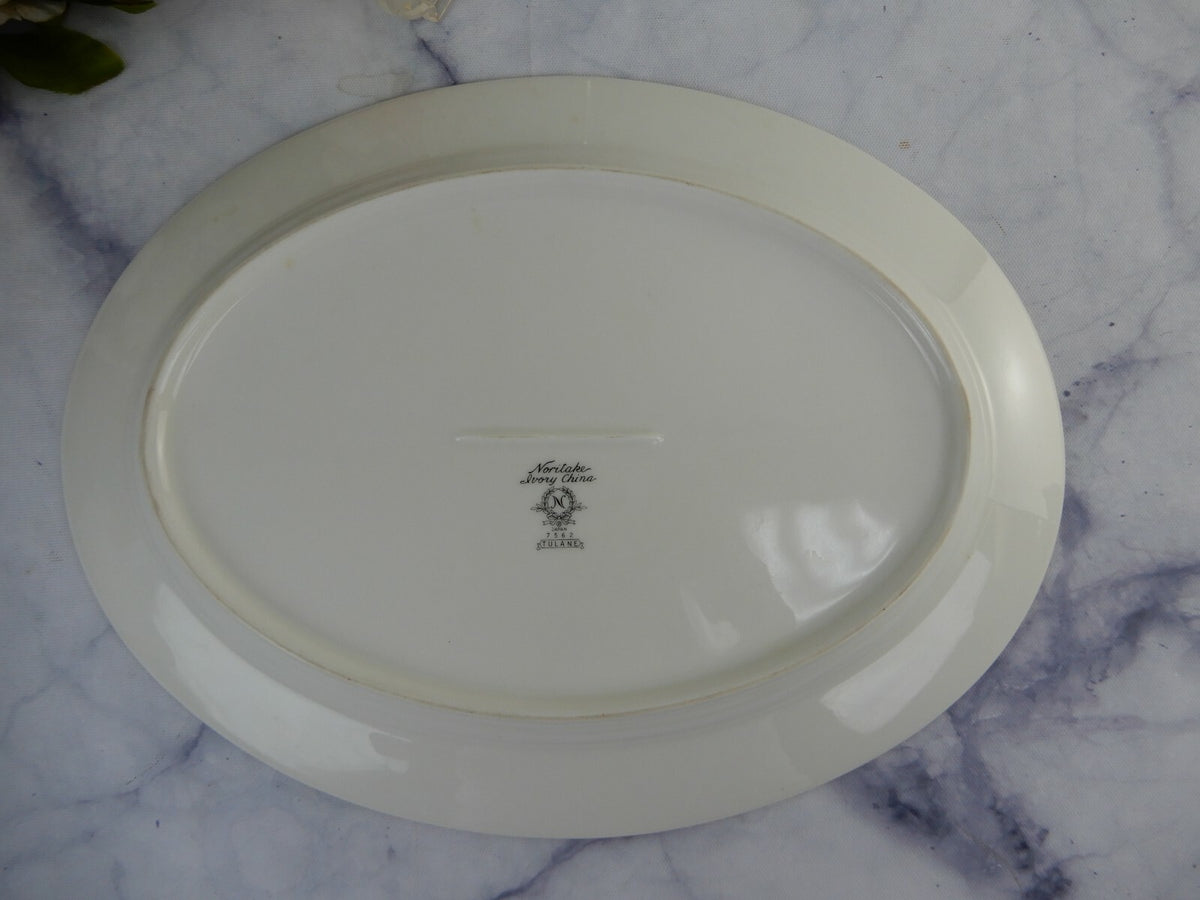 Porcelain Noritake Tulane 7562 Pattern Platter and Gravy Boat