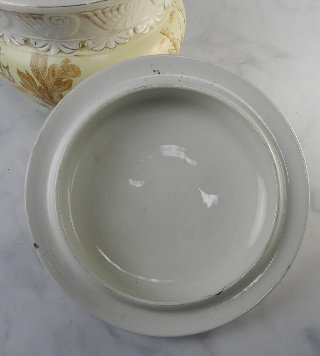 Antique Alba China Bona Fama Melior Ironstone Pottery Chamber Pot