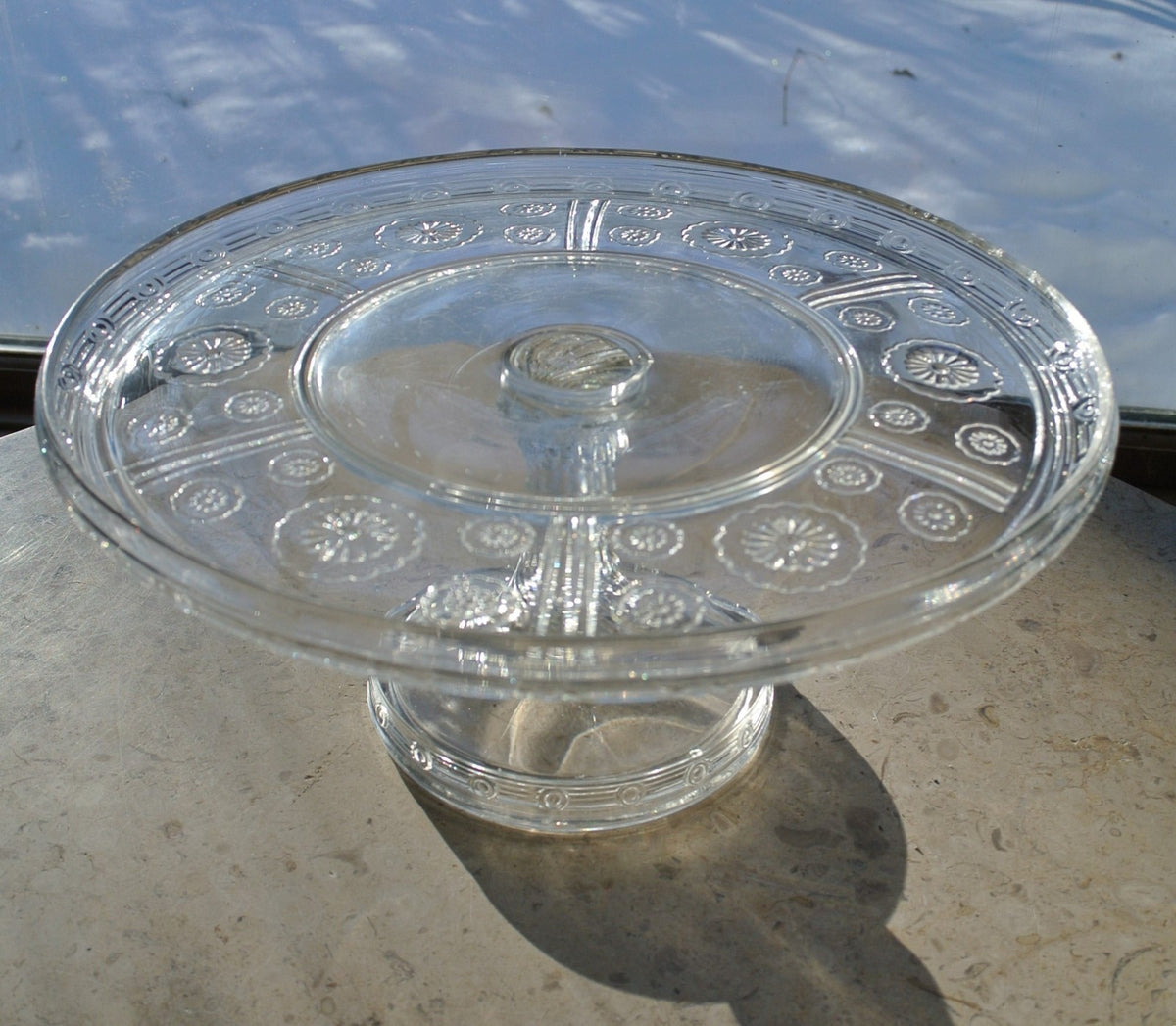 Vintage Magic / Rosette by  Bryce Brothers Clear Glass Cake Stand