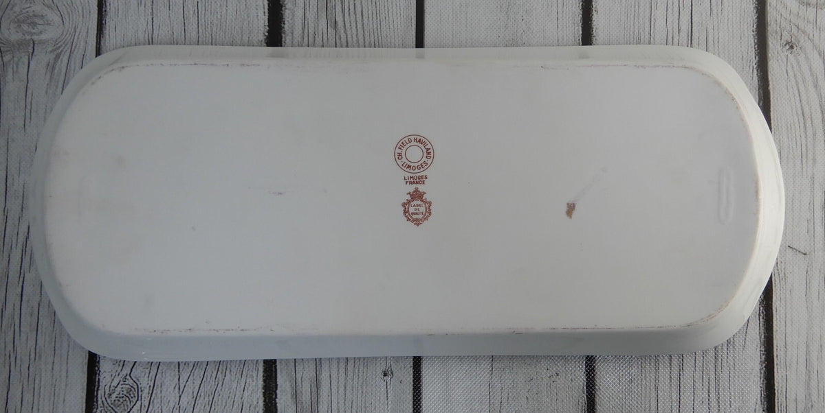 Vintage CH Field Haviland Limoges. Label de Qualite. 14-1/2" Tray