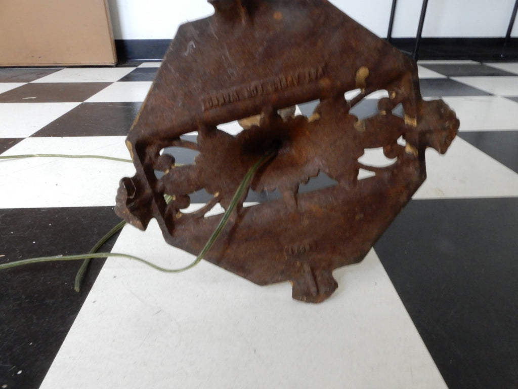 Antique Cast Iron Bridged Ornate Floor Lamp 61-1/4" Tall Needs Repair