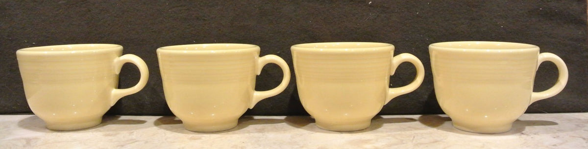4 Yellow Fiesta Cups Homer Laughlin Fiestaware
