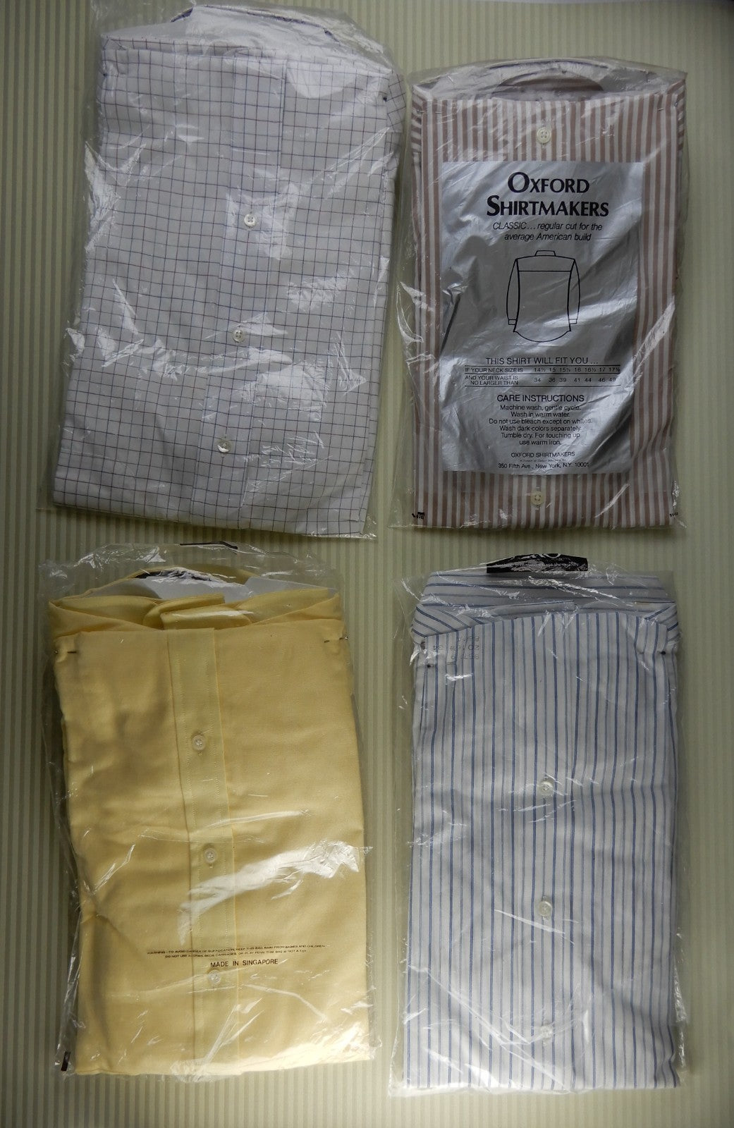 Lot of 4 New in Bag Long Sleeve Shirts Men's 16-1/2 -35 and 34