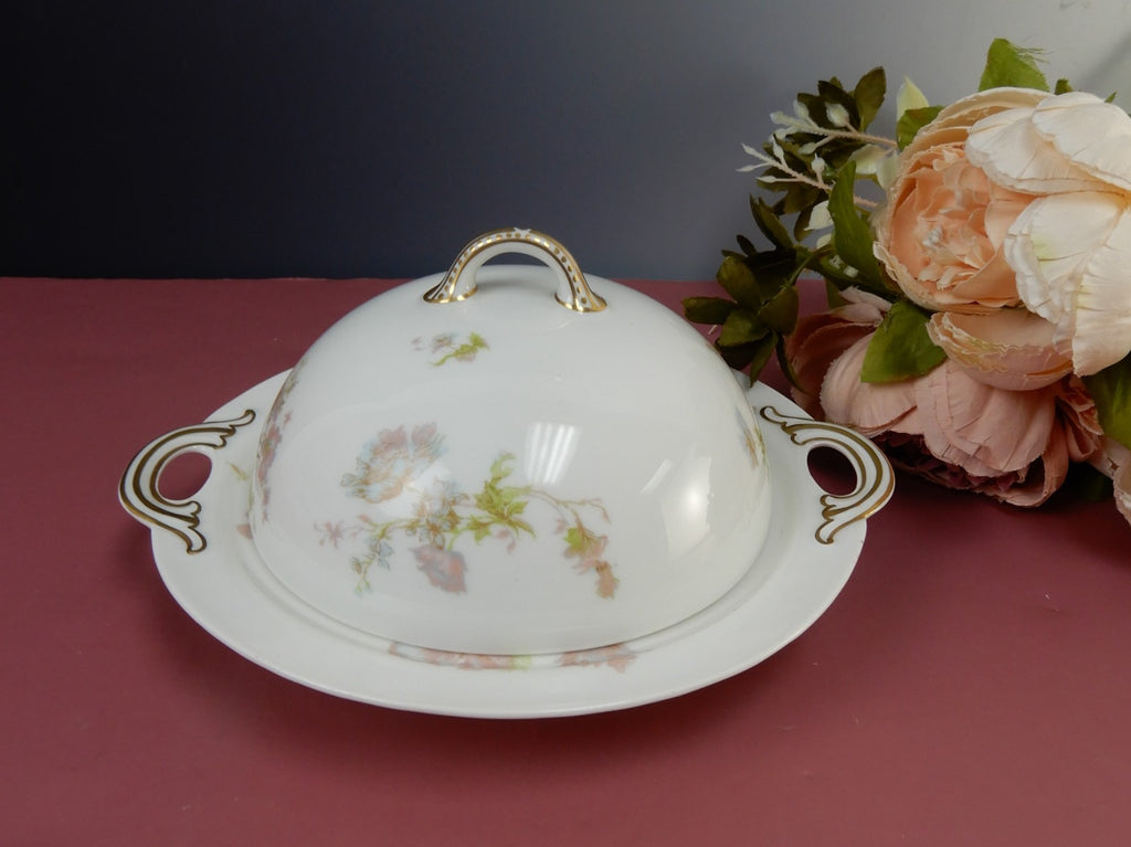 Vintage Haviland Limoges Schleiger 79  Covered Butter or Cheese Dish W/Strainer
