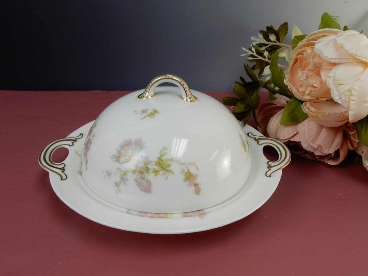 Vintage Haviland Limoges Schleiger 79  Covered Butter or Cheese Dish W/Strainer