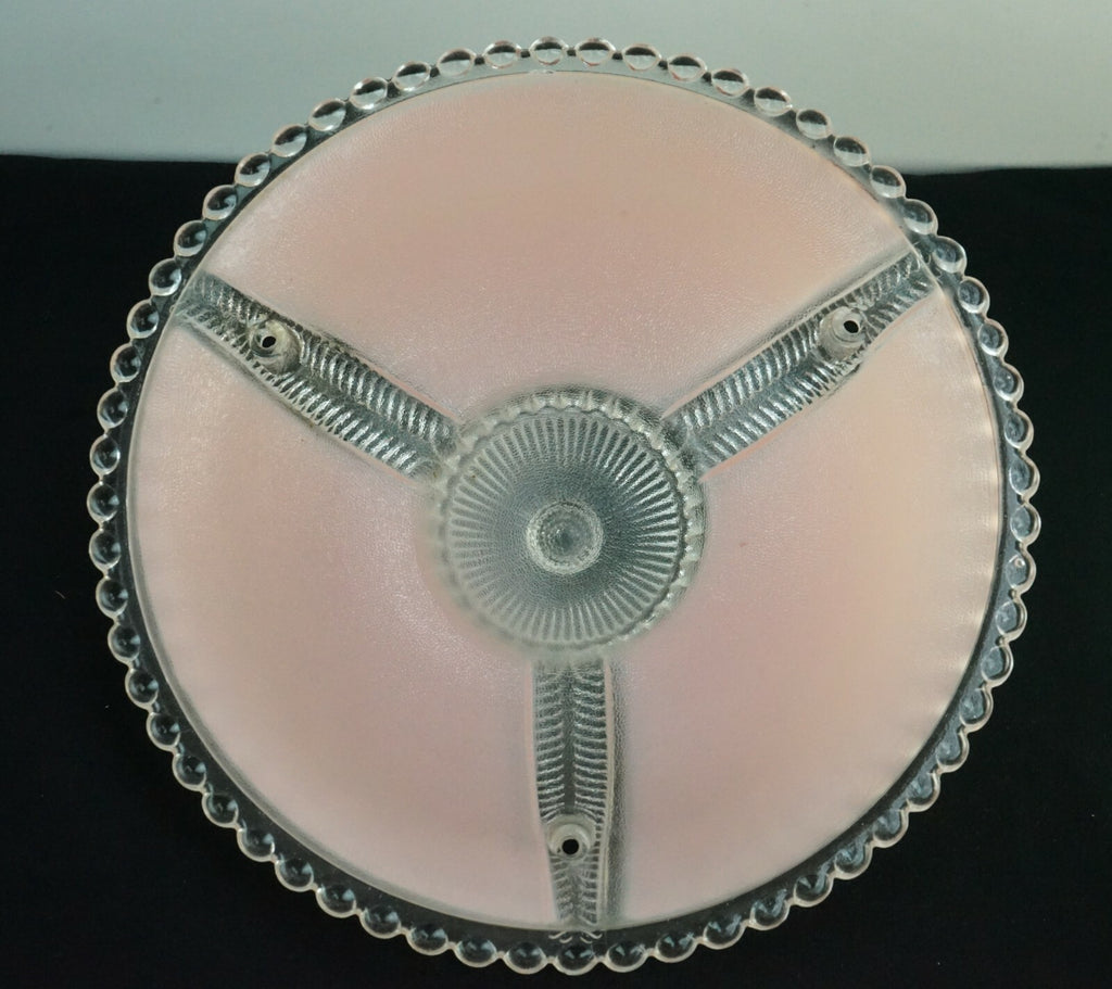 Vintage 3 Chain Hobnail Selling Light Shade Pink Colored 11" Diameter
