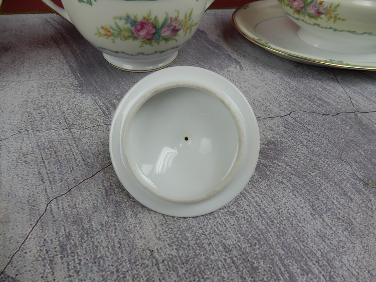 Set of Sugar Bowl,Creamer, Gravy Boat Morimura Fine China Made in Japan