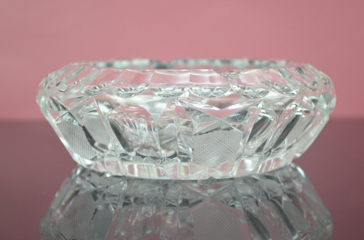 Vintage Clear Cut Crystal Star and Criss Cross Astray