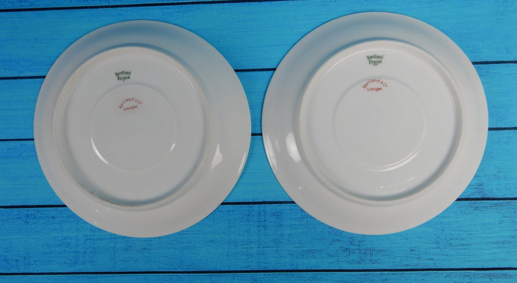Vintage Set of Two Haviland Limoges Schleiger 79 Flat Cups And Saucers