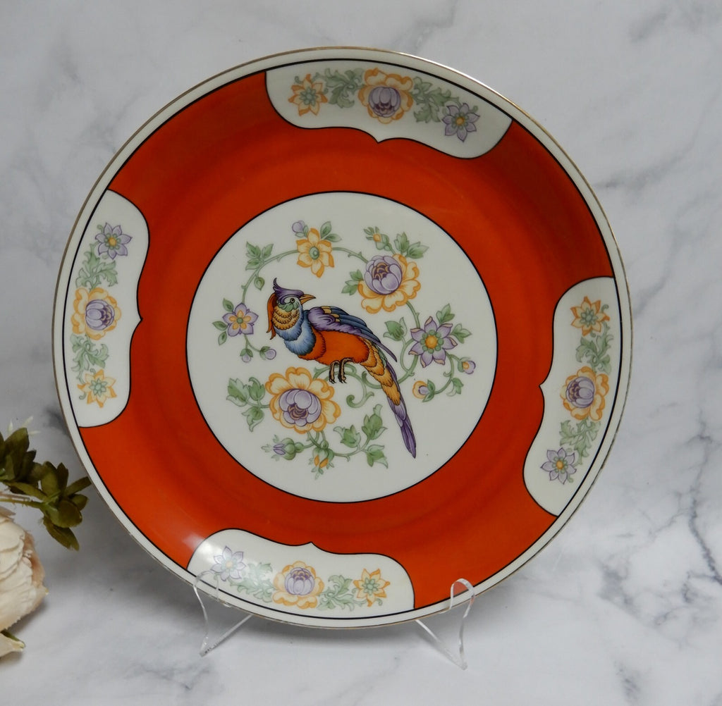 Vintage Zeh Scherzer Bavaria 1930 - 1945 Chinese Bird 12-1/8" Decorative Plate