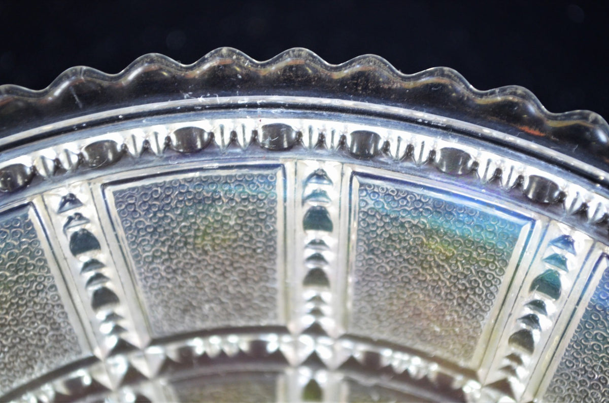 Orange Iridescent Glass Bowls Hobnail Design