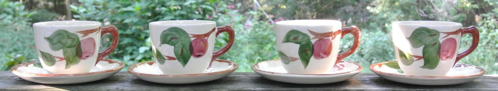 Set of 4 Franciscan Apple Cup and Saucers Made in England
