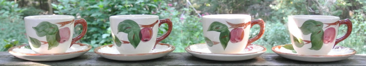 Set of 4 Franciscan Apple Cup and Saucers Made in England