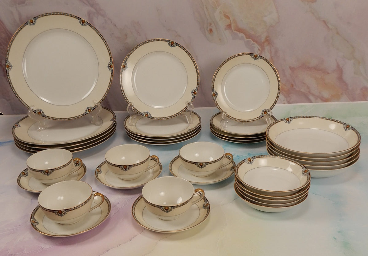 35 Pc  7-Piece 5 Place Setting Noritake Morimura Japan Shirley Pattern
